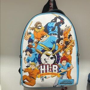 Blue and White Backpack